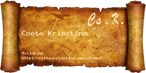 Csete Krisztina névjegykártya